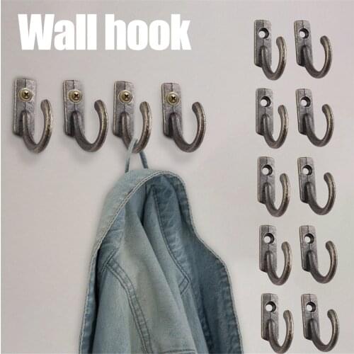 10pcs Storage Rack Wall Hooks For Home Coats Hat Clothes Hanger Towel Keys Wall Mounted Hooks Single Hole Hook #w5