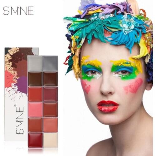 12 Colors Safe Non Toxic Waterproof Paint Body Makeup Halloween Face Body Art Pigment Painting Kit Ingredient for Women Men
