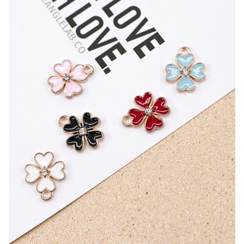 20 PC New Hot Oil Drop Charms Clovers Enamel Charms Alloy Pendant fit necklaces bracelets DIY Jewelry Accessories