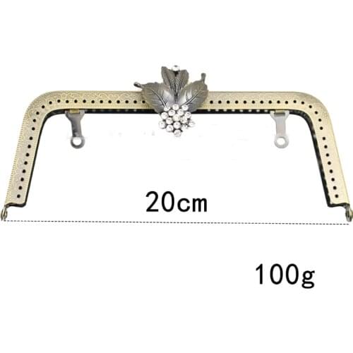 20cm women diy bag making metal clasp purse frame diamond grape buckle 3pcs/lot