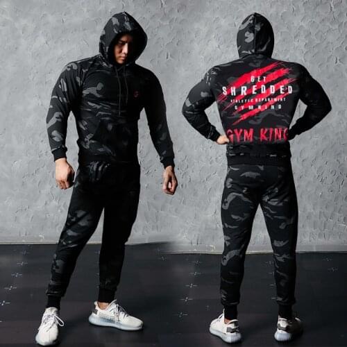 2020 new track suit mens sport suit fashion autumn winter casual camouflage hoodie trouser suit sport suit long-sleeved clothin