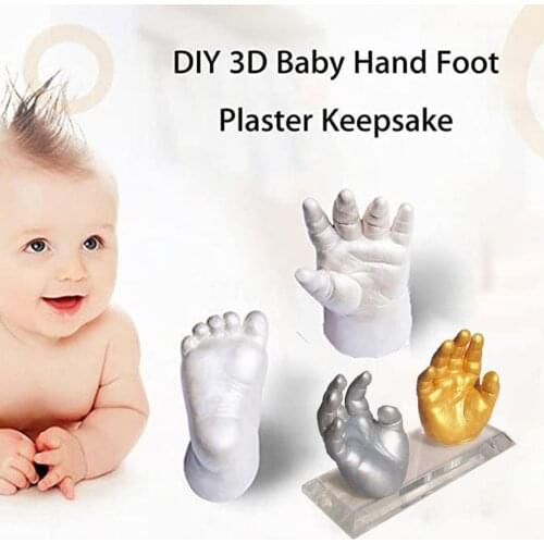 4PCS 3D Stereo Baby Hand And Foot Film Growth Souvenir Baby Hand And Foot Clone Model Powder