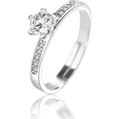 Anillos Yuzuk 925 Sterling Silver Women Solitaire Rings Cubic Zircon Female Wedding Ring Fashion Jewelry For Any Party