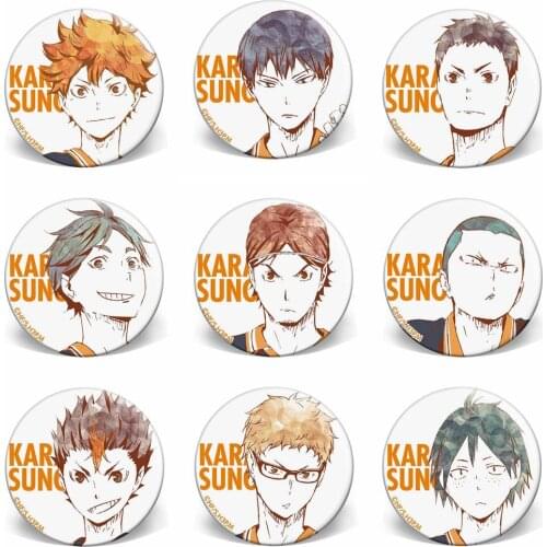 Anime Haikyuu!! Brooches Button Badges Pins Cosplay Badge Cartoon Collect Backpacks Bags Accessory