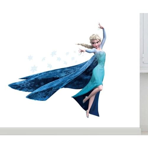 Disney Frozen Elsa Queen Pvc Wall Stickers For Kids Room Home Decoration Diy Girls Decals Anime Mural Art Cartoon Movie Poster