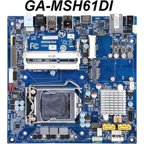 For Gigabyte GA-MSH61DI Original Used Desktop Motherboard MSH61DI For Intel H61 LGA 1155 DDR3 HDMI MINI-ITX Desktop Mainboard