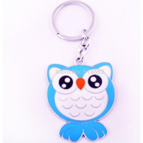Feng Shui Woodpecker Owl Keychain Fashion Simple Cartoon Alloy Keychains Full Simulated Pendant Accessories Wholesale Y1527