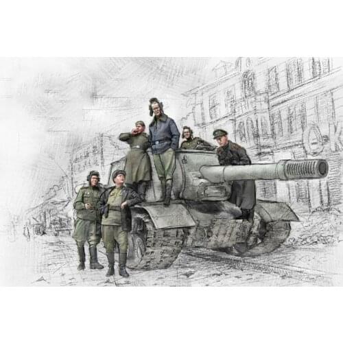 Resin Figure 1/35 ancient tank crew include 6 rest (NO TANK ) Model Unassambled Unpainted Figure Building Kit