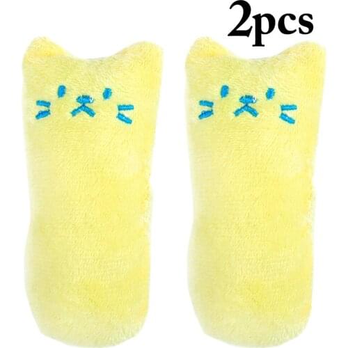 2pcs Cat Interactive Toy Catnip Toy Premium Plush Bite-Resistant Teeth Cleaning Cat Chew Toy Cat Sound Toy Soft Pet Supplies