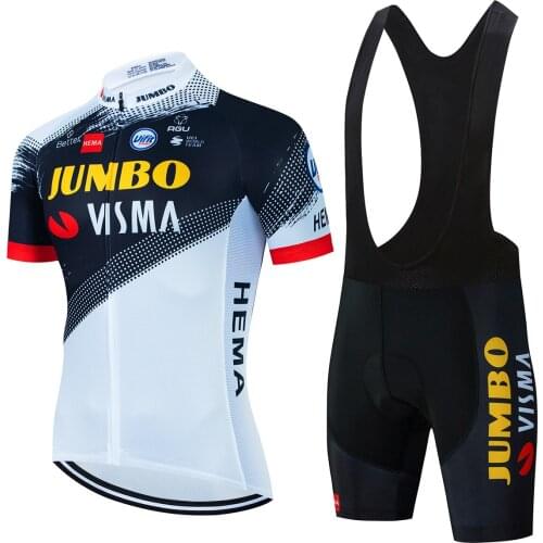 2021 JUMBO VISMA Cycling Jersey Short Sleeve Bicycling Jersey 19D Shorts MTB Bicycle Clothing Ropa Ciclismo Maillot Bike Wear