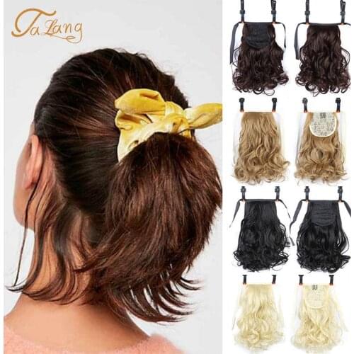 TALANG short curly hair natural tail clip in synthetic heat resistant ponytail hair extensions hairpiece for women