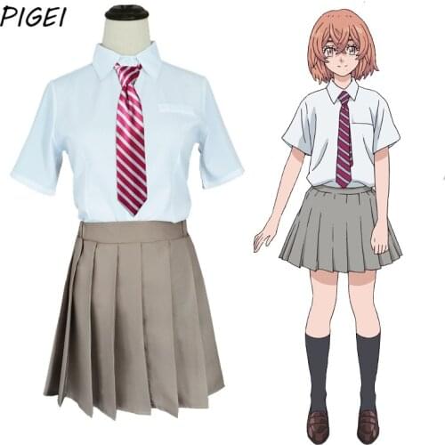 Anime Tokyo Revengers Tachibana Hinata Cosplay Costumes Shirt Tie Skirt Socks Full Sets Girls JK Uniform for Women Halloween