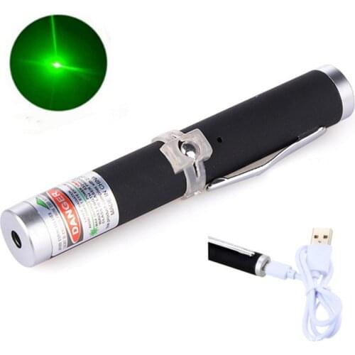 USB Green Red Laser Pointer 5MW 532nm Continuous Line Laser Range Green Portable Single Point Starry Lazer