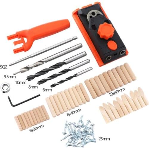 2 In 1 Woodworking Punch Locator Round Raft Locator Oblique Hole Opener Twist Drill Step Drill Suit Woodworking Hand Tools