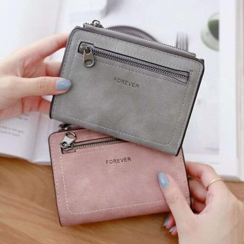 New Korean Women Short Wallet Lady Korean Simple Atmosphere Stitch Fashion Alphabet Short Coin Purse Zipper Wallet