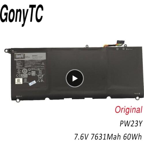 GONYTC PW23Y 7.6V 60Wh 7631mah New Original Laptop Battery for DELL XPS 13 9360 13-9360-D1605G RNP72 TP1GT