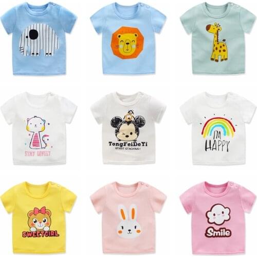 Baby Boys Clothes Summer Boys T Shirt Fashion Print Kids T Shirt For Boy Cotton Short Sleeve Baby Girls T Shirt 0-2Y