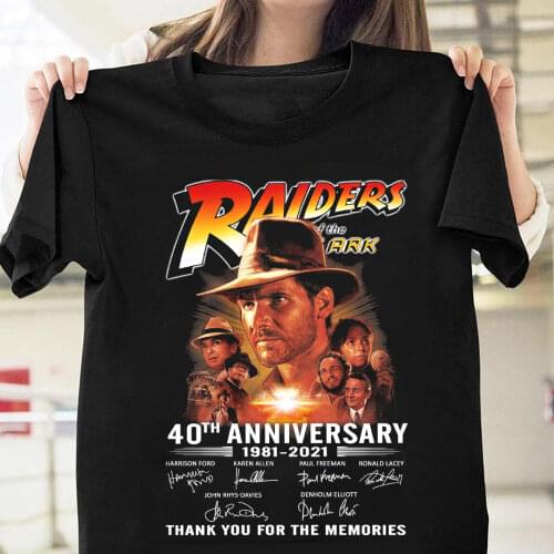 Raiders Of The Lost Ark 40t Anniversary Signatures Fan Unisex Tshirt S-5XL Black