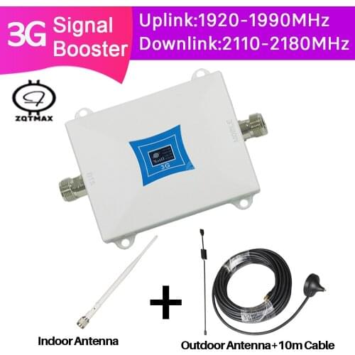 ZQTMAX 3g repeater wcdma 2100MHz Mobile Phone Signal Booster 2100 UMTS Signal Amplifier with Antenna accessories