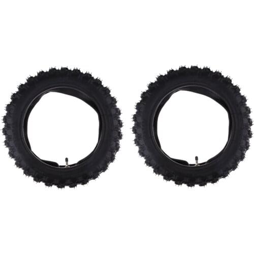 2pcs Rubber 2.5-10 Wheel Rim Tire & Inner Tube w/ Valve Stem Set for Dirt Bikes Scooter Motocross