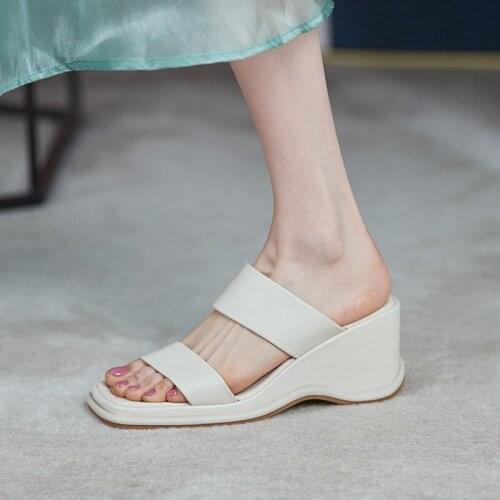 Mazefeng Platform Sandals Women 2021 New Summer Chunky High Heels Female Wedges Shoes for Women Fish Toe Beige Sandalia Feminina