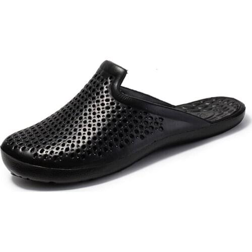 Large Size Slippers Men Summer Baotou Hole Shoes Lightweight Casual Non-Slip Sandals Men And Women Breathable Beach Shoes Women