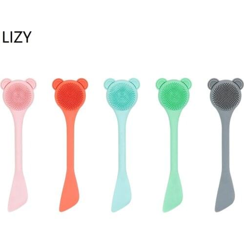 LIZY Silicone Facial Mask Brush Silica Gel Face Wash Black Head Remover Makeup Blender Foundation Cosmetic Beauty Tools