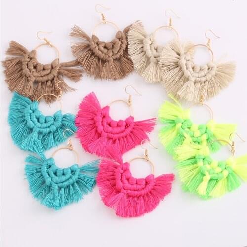 2020 Brincos Female Statement Tassel Earrings For Women Bohemian Earrings Fringe Heart Big Dangle Drop Earring Fashion Jewelry