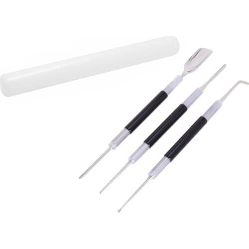 1x 9 inch Non-Stick Polyethlene Rolling Pin & 3 Pcs Bright Stainless Steel Professional Coffee Art Pen Barista Tool