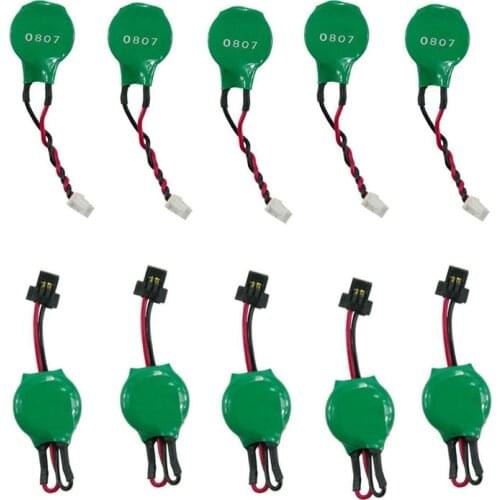 Lot 5PCS CMOS RTC Battery ML1220 ML 1220 Rechargeable 3V Cable Button Battery BIOS Backup Batteries Black or White Plug