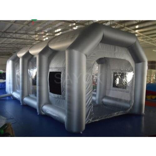 7m*4m Outdoor Inflatable Spray Booth,Car Spray Paint Booth Inflatable Car Painting Cabin With 2 Free Air Blowers for sale