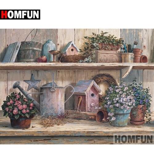 HOMFUN Full Square/Round Drill 5D DIY Diamond Painting "Bird house" Embroidery Cross Stitch 5D Home Decor A01173