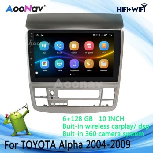 2Din Tesla QLED Screen 10 Inch 128GB 360°Camera Car Radio For TOYOTA Alpha 2004-2009 Stereo Multimedia DVD Player GPS Navigation