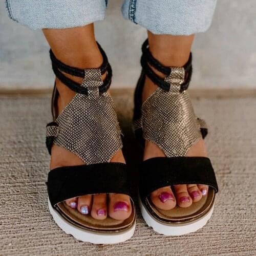LLOGAI Sandals Women Summer New Fashion Women Sandals 2021 Ladies Fashion Casual Wedge Heel Fish Mouth Roman Style Sandals Shoes