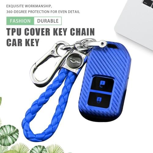 TPU Car Key Case Cover Holder Key Chain Ring for Honda CR-V HR-V Accord Pilot Civic Jade Crider Odyssey 2015-2021 Key Protector