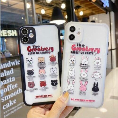 Cartoon Rabbit Phone Case Anti-knock For iphone 11 Pro Max XR X XS Max iphone SE 7 8 Plus Cute Back Cover Silicone Soft Cases