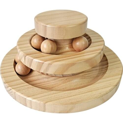Wooden Cat Turntable Cat Toy Cat Turntable Puzzle Mouse Funny Cat Stick Pet Cat Scratch Board Toy Cat Supplies