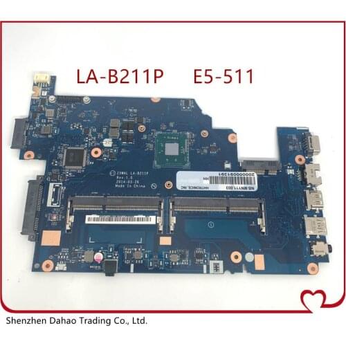 For Acer aspire E5-511 Series MAIN BOARD DDR3L Z5WAL LA-B211P Laptop motherboard with processor onboard tested 100% ok