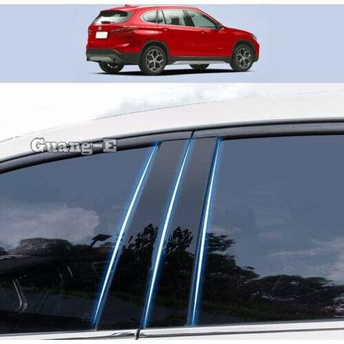 For BMW X1 SDrive XDrive 2016-2021 Car PC Material Pillar Post Cover Door Trim Window Piano Black Molding Sticker Plate 10pcs