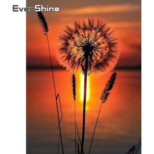 Evershine Diamond Painting Flower Dandelion Diamond Embroidery Landscape Sale Full Square Diamond Mosaic Cross Stitch Kit Gift
