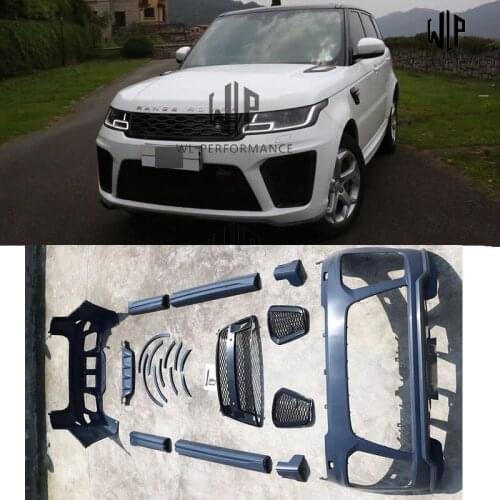 FRP unpainted +Carbon fiber kit Front bumper Rear bumper Grille Body kit For Range Rover Sport update SVR kit 2018-UP