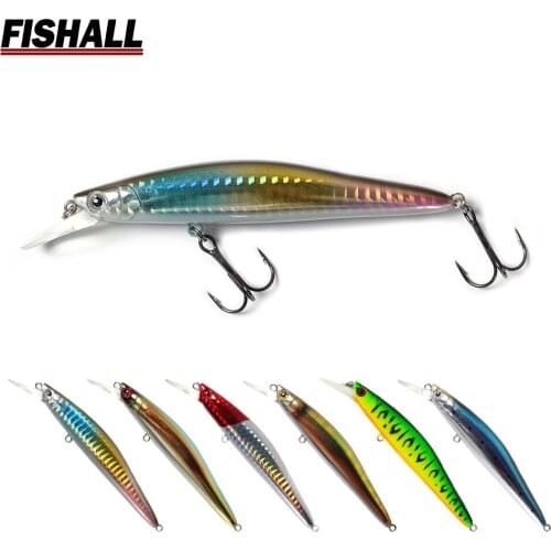 Fishall Long Casting Minnow Lure 85mm 12g 100mm 13.5g Sinking Hard Bait Wobbler Jerkbait Shad
