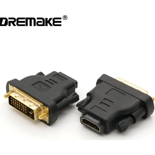 2 PCS DVI 24+1 To HDMI Adapter Cables Male To Female HDMI To DVI Cable Converter Support 1080P For HDTV Projector Monitor