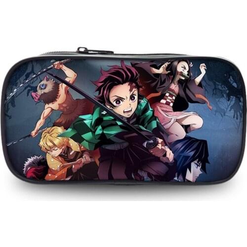 Kimetsu no Yaiba Cute Cartoon Animals Pencil Case Students Pencil Bag School Supplies Stationery Zipper Cosmetic bag