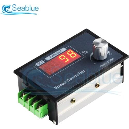 DC 6-60V 20A Max DC Motor Controller PWM Adjustable Speed Digital Display Encoder Duty Ratio Frequency 6V 12V 24V 36V 48V