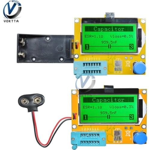 LCR-T4 Mega328 LCD Digital Screen Transistor Tester Diode Triode Capacitance LCR T4 Meter 12864 9V Battery Tester Meter