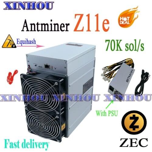 Old Asic ZCASH Equihash Miner Antminer Z11e 70k ZEC ZEN Miner With PSU Better Than A9 Z9mini Z9 T2T T3 T17 S17 Z1 Whatsminer M3