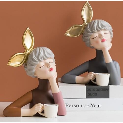 Cute Bubble Girl Modern Sweet Young Girl Figurines Resin Wedding Birthday Home Decoration Accessories Fairy Gift Table Top Decor