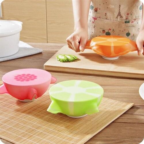 Flower Shape Reusable Expandable Silicone Bowl Covers Stretch Food Saver Wraps Food Lids Stretch Lids for Kitchen Home