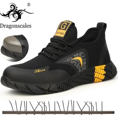Mens Safety Shoes Boots With Steel Toe Cap Casual Mens Breathable Boots Work Indestructible Shoes Puncture-Proof Work Sneakers